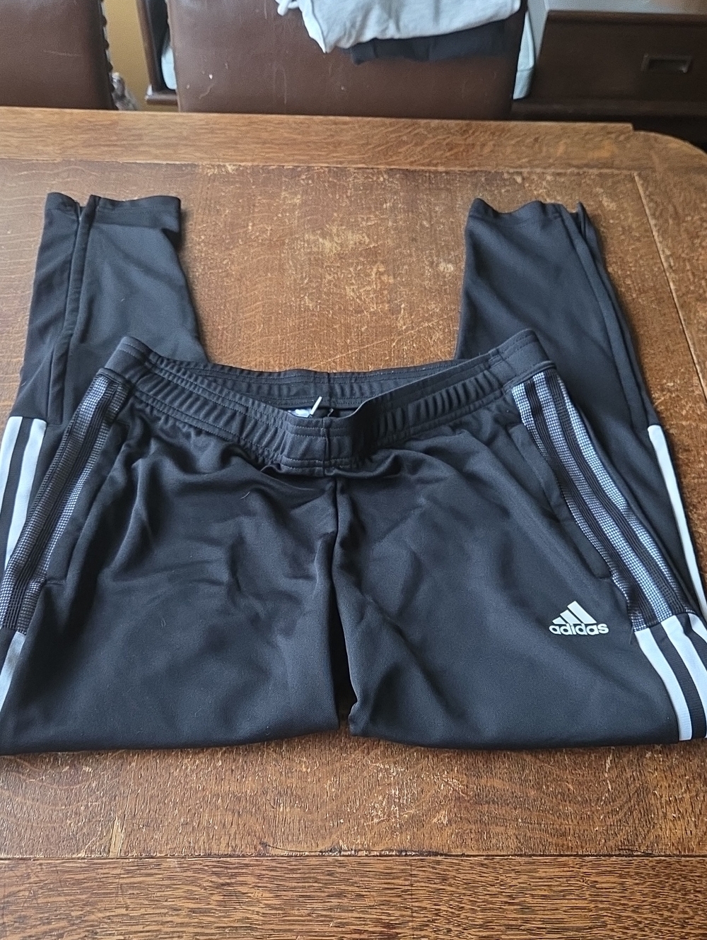 adidas Black Kids Joggers with White Side Stripes